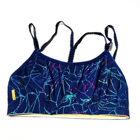 Lolë Blue Patterned Strappy Racerback Sportsbra - Picture 1 of 4